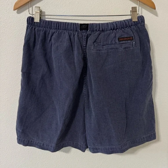 Vintage Gramicci Belted Ripstop Cotton Twill Shorts Blue Pull On Pockets-Medium - Picture 2 of 8